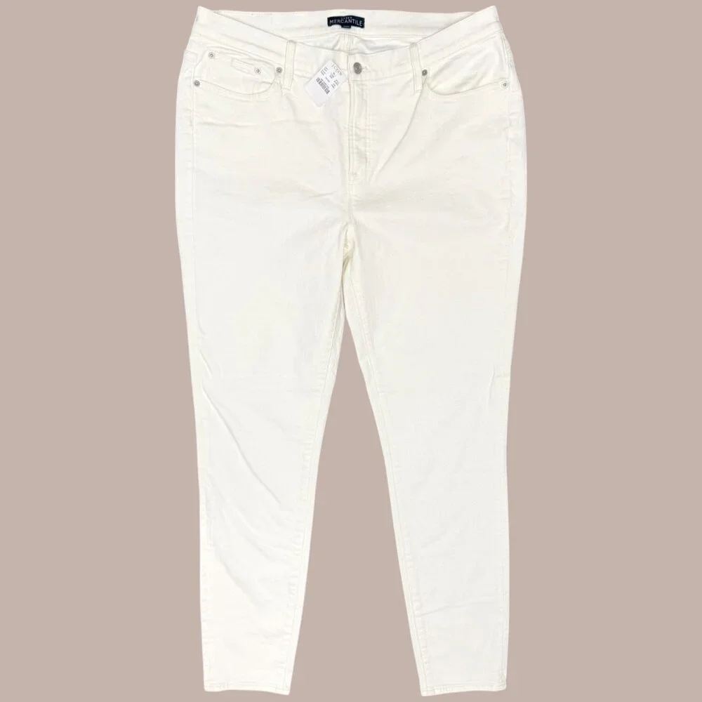J. CREW Women’s NEW Midrise Skinny Stretch‎ Jean White Denim | Size W34 L30